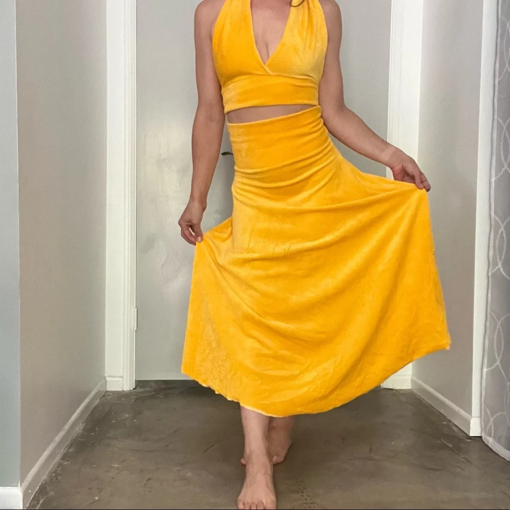 YELLOW HANDMADE 2piece SET - Picture 1 of 7
